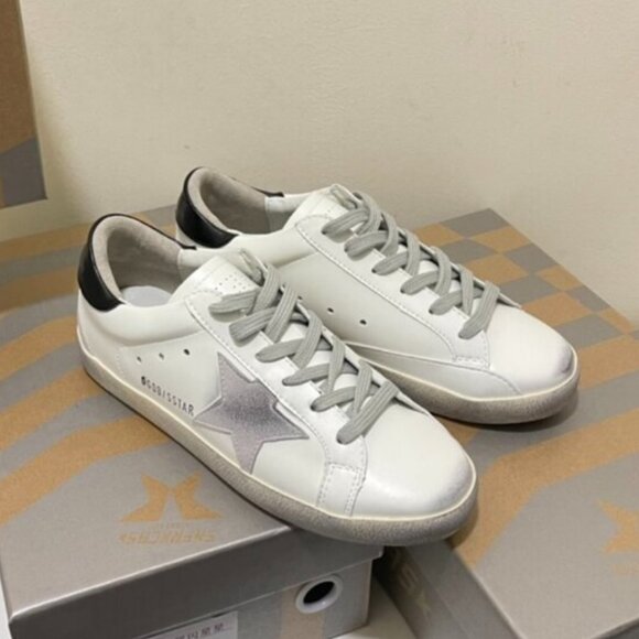 Golden Goose Superstar White & Pink Glitter Sneakers - Picture 1 of 10